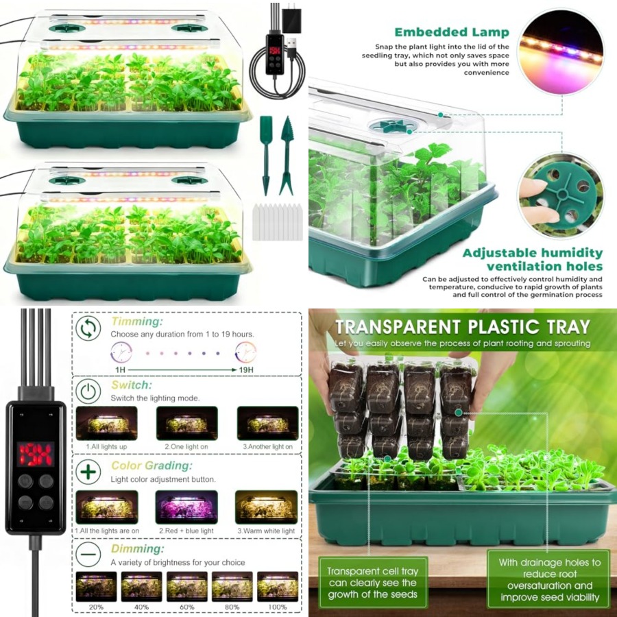 Humidity Dome Kit - Поддон для рассады с фитолампой, набор